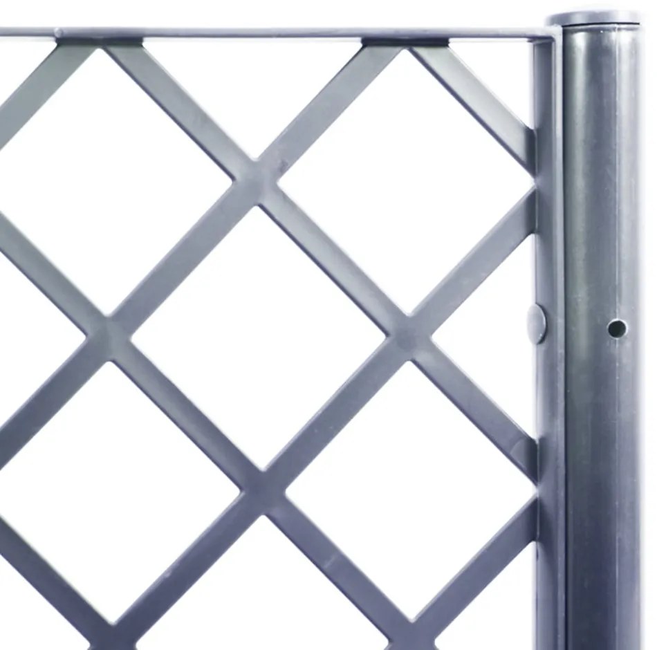 kékszürke PP rácsos kerti ültetőláda 80 x 40 x 142 cm