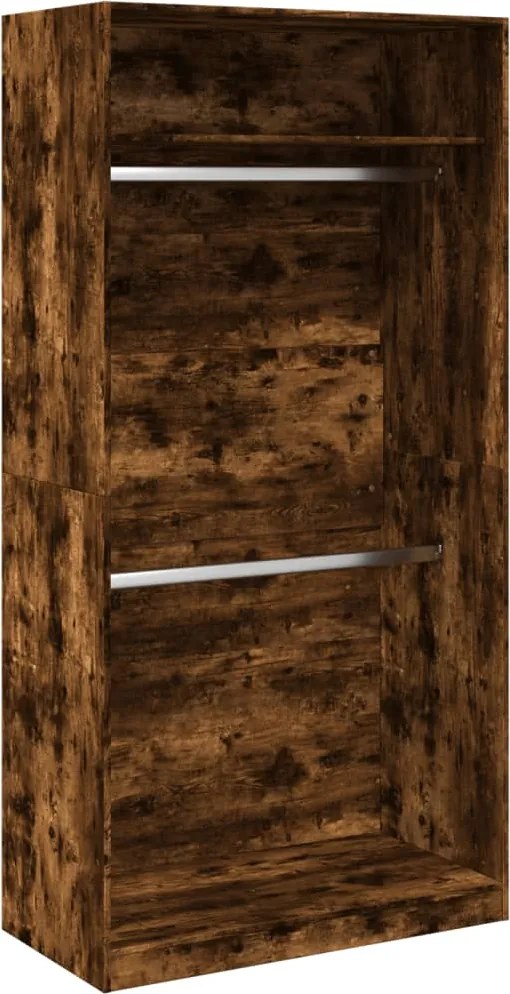 vidaXL füstös tölgy színű szerelt fa ruhásszekrény 100 x 50 x 200 cm