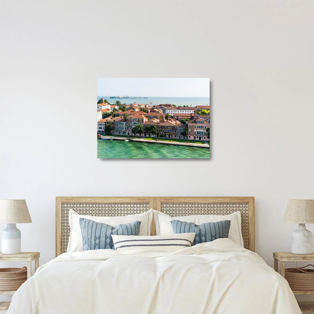 Kép - Légi felvétel a városra (üvegen) (70x50 cm)