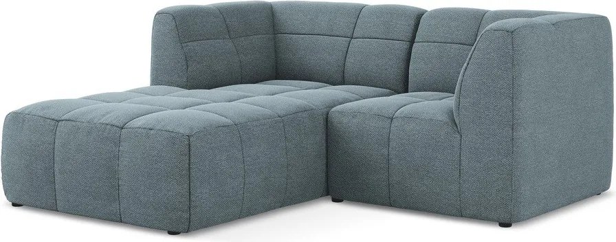 Kék buklé sarokkanapé (bal oldali-heverő résszel) Aloha – Makamii