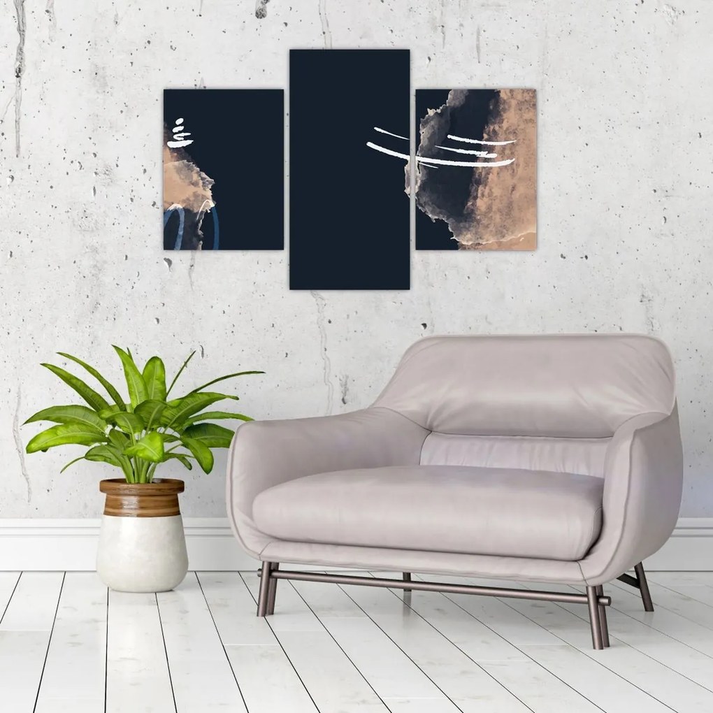 Kép - Sötétkék absztrakció (90x60 cm)