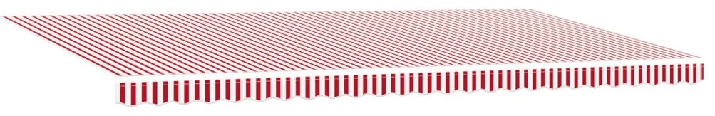 Automatikus Behúzható Napellenző LED-dal Piros és Fehér Csíkkal 600x300 cm