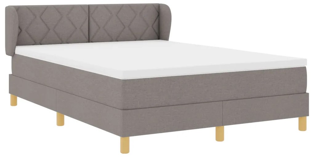 Boxspring Ágy Matraccal Taupe Színben, 140x190 cm, Szövet