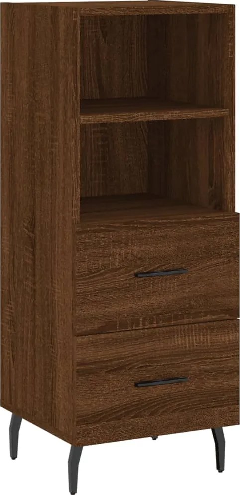 vidaXL barna tölgy színű szerelt fa tálalószekrény 34,5 x 34 x 90 cm