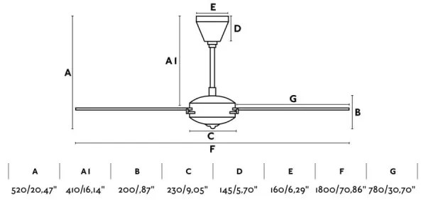 FARO 33349 - Mennyezeti ventilátor AOBA á. 180 cm + távirányító