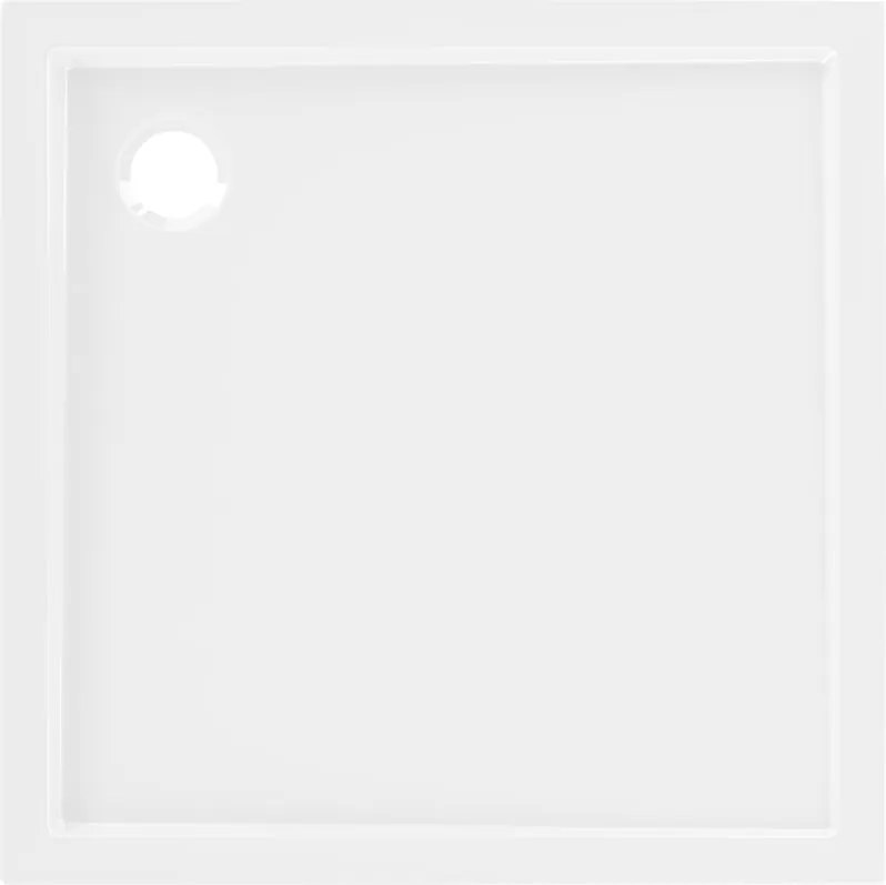Mexen Flow karcsú, négyzet alakú zuhanytálca 95 x 95 cm, fehér fényes - 46S109595
