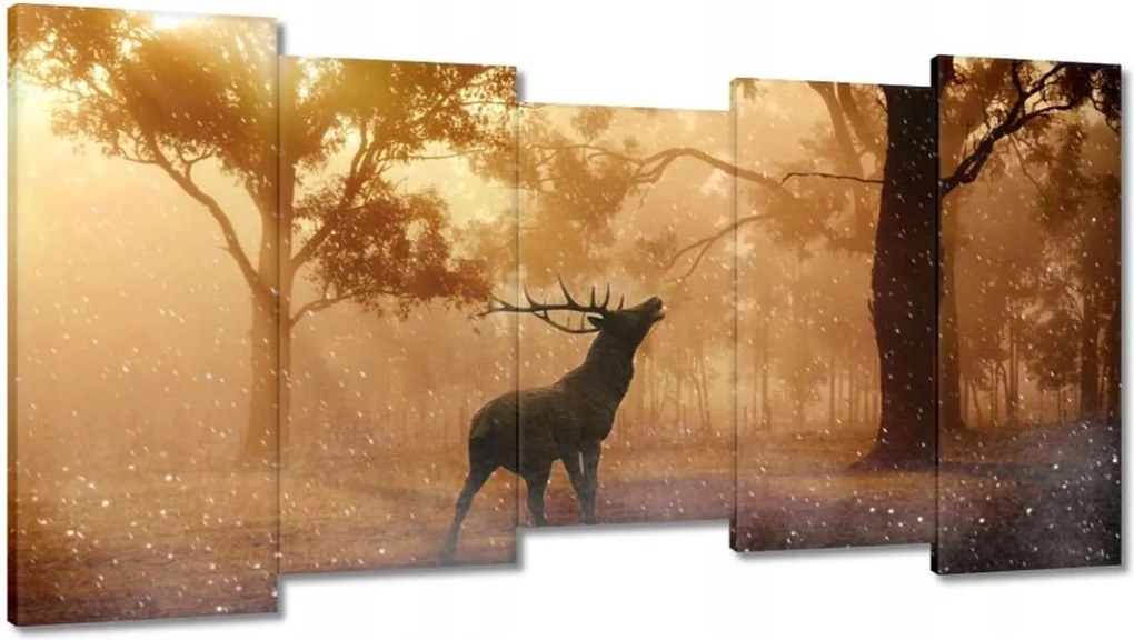 Vászonkép 150x80 Szarvas az erdőben