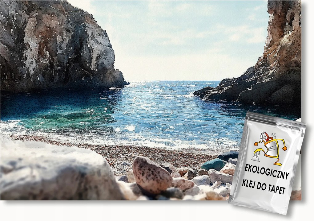 Fotótapéta Flizelina Tájkép Tenger Tengerpart Öböl Sziklák Nap 100x75 ragasztó