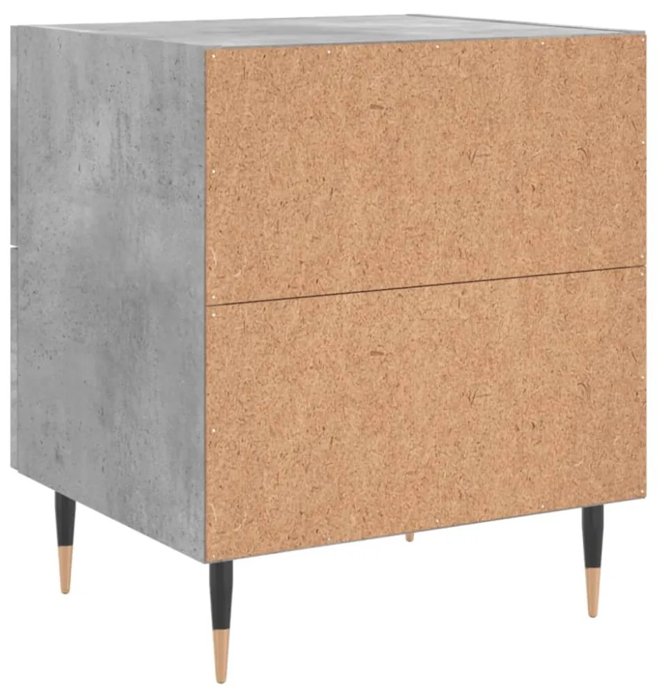 vidaXL 2 db betonszürke szerelt fa éjjeliszekrény 40 x 35 x 47,5 cm
