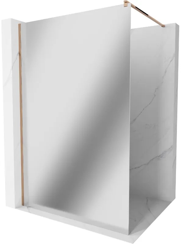 Mexen Kioto zuhanyparaván 80x200 cm 8 mm, rózsa arany profil, üveg tükör hatás, 800-080-101-60-50