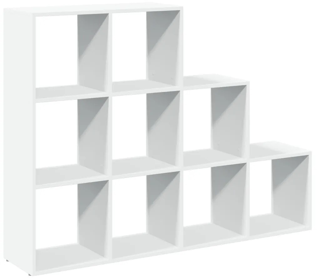3 szintes fehér fa elválasztó könyvespolc 137,5 x 29 x 103,5 cm