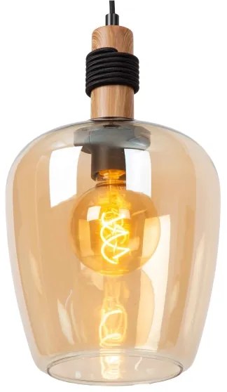 Lucide 45408/22/62 - Csillár zsinóron ILONA 1xE27/40W/230V átm. 22 cm fekete/bézs