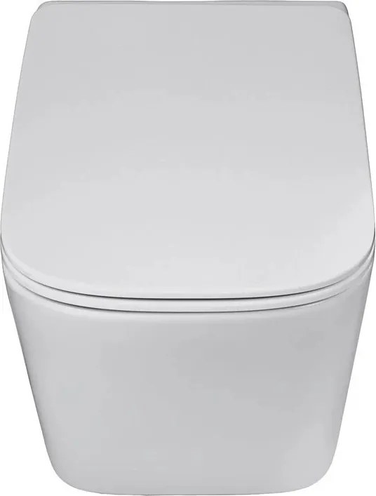 Eros ES QUADRO fali wc - ülőkével komplett - perem nélküli öblítés - 49,5 cm