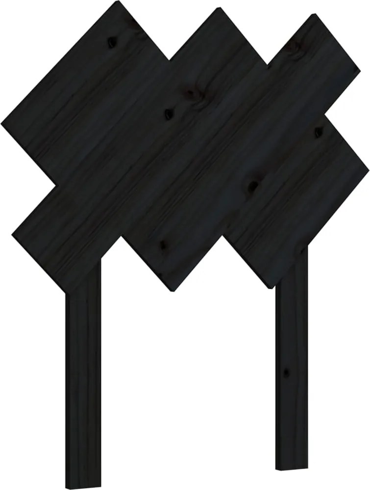 vidaXL fekete tömör fenyőfa ágyfejtámla 72,5x3x81 cm