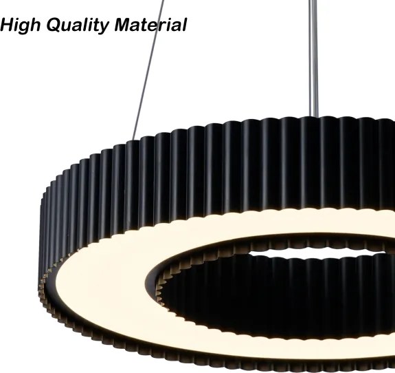 Brilagi - dimmelhető LUMIX LED csillár, 48W, 230V, 3000-6000K, fekete, Ø 50 cm + távirányítóval