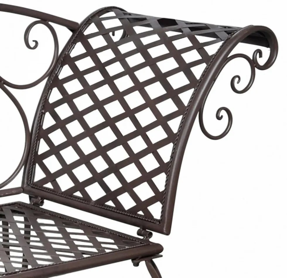 barna antik acél kerti pad 128 cm