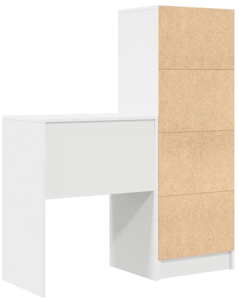 Tárolóval rendelkező íróasztal 2 pcs Fehér 45.5 x 34 x 127 cm