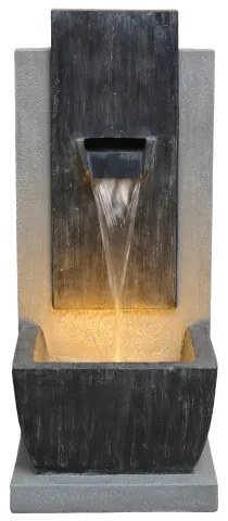 PRAKTIKER KERTI SZÖKŐKÚT 35X31X81CM, MELEG FEHÉR FÉNYŰ SZALAGFÉNNYEL, SZÜRKE