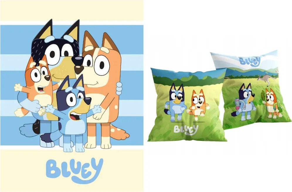 Bluey Happy Day polár takaró és párna szett, 2 részes
