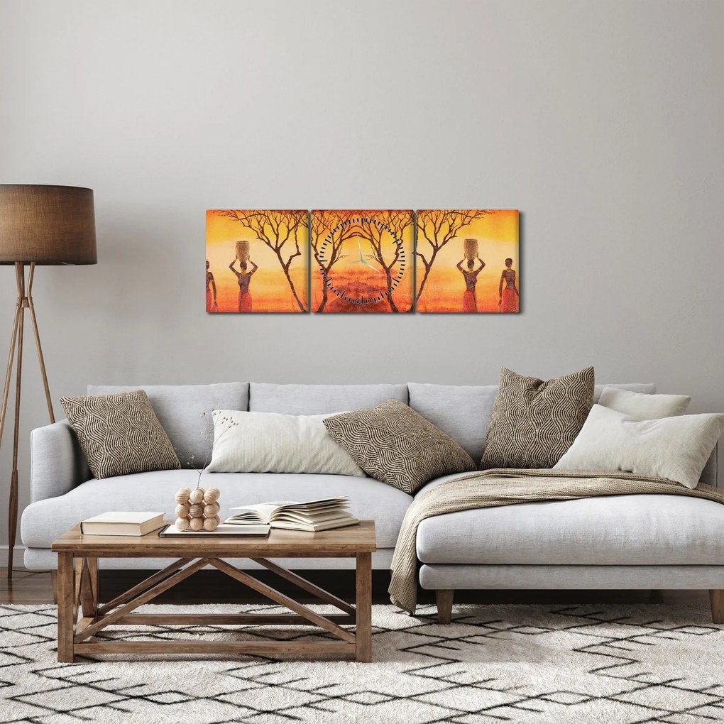 Kép - afrikai szavanna (órával) (90x30 cm)