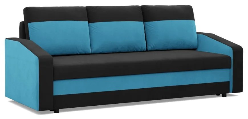 Hewlet kanapéágy, szövet anyag, bonell töltet, fekete - kék