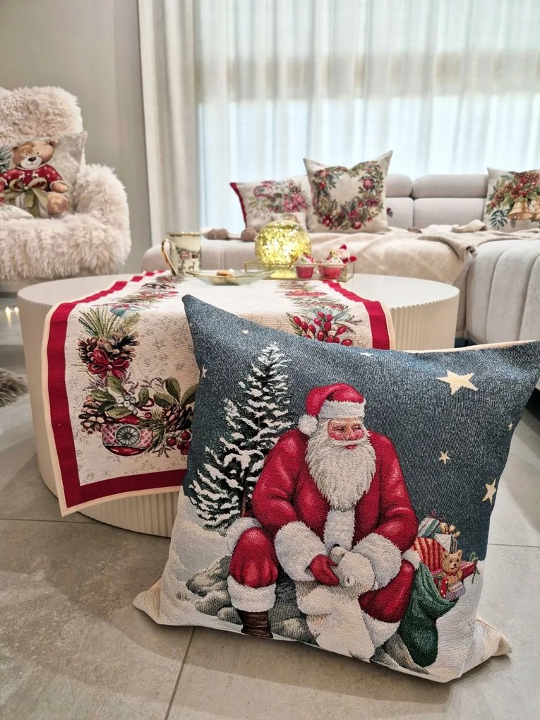 Párnahuzat Mikulással és macival 1311B