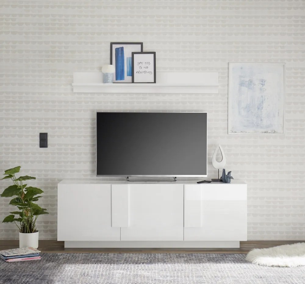 Jupiter 3 ajtós TV állvány fehér 182 cm
