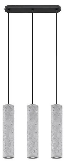 Sollux SL.0655 - LUVO 3xGU10/40W/230V beton/fekete függeszték