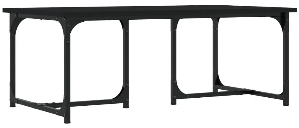 Fekete szerelt fa dohányzóasztal 90x50x35 cm