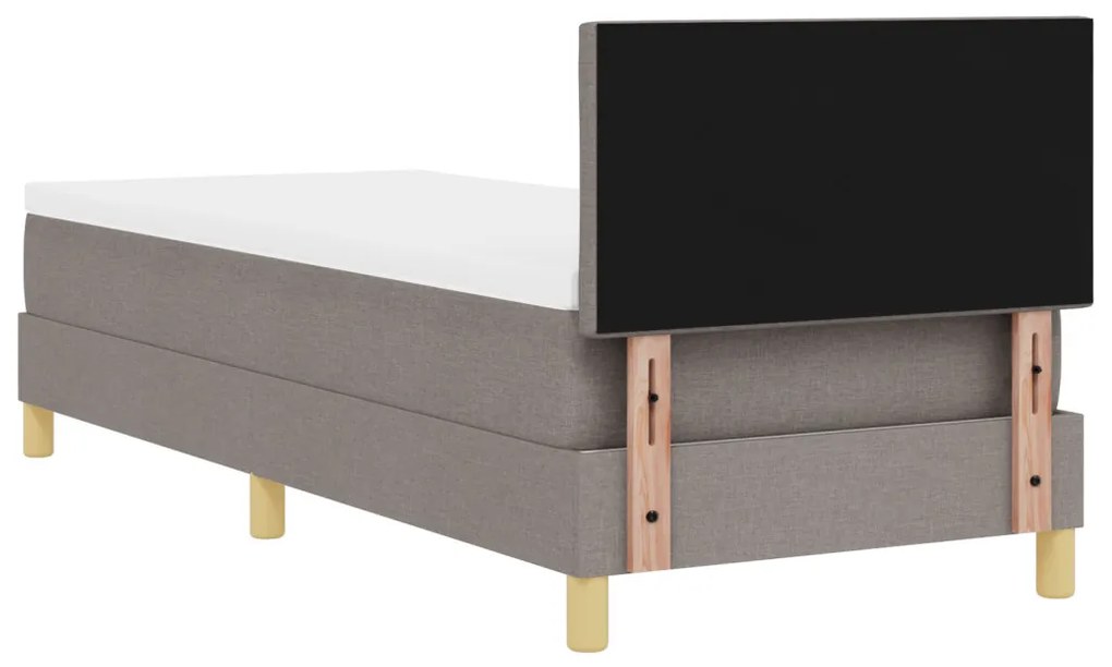 Boxspring ágy matraccal és LED bézs 80x200 cm szövet