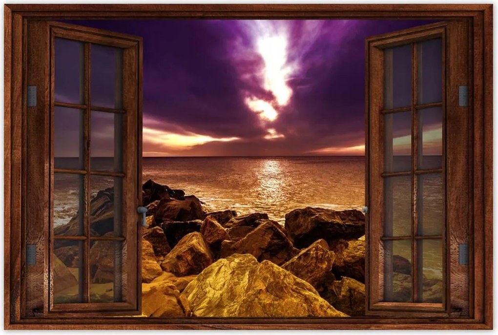 Poszterek 60x40 Lila ég Tenger