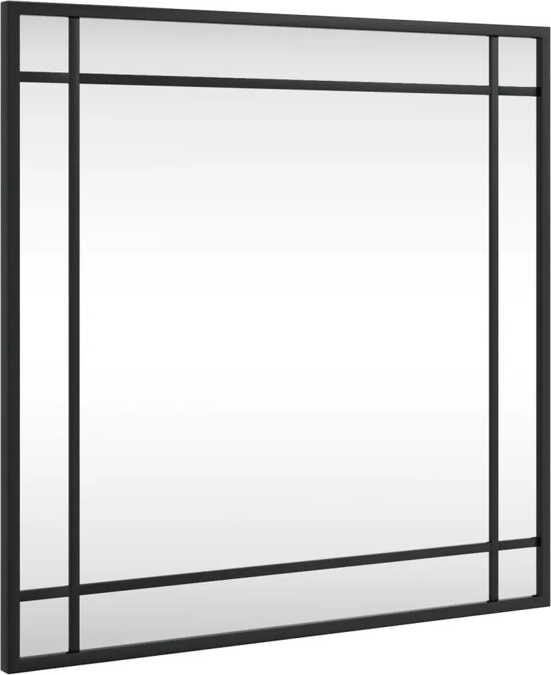 vidaXL fekete négyzet alakú vas fali tükör 50 x 50 cm