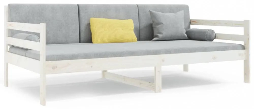 fehér tömör fenyőfa kanapéágy matrac nélkül 90 x 190 cm
