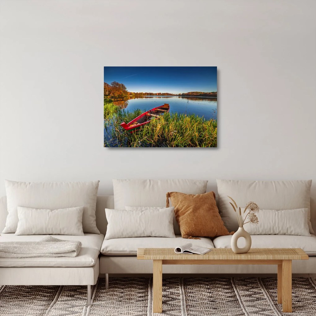 Egy piros pont képe (üvegen) (70x50 cm)