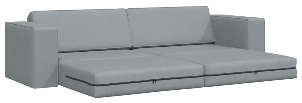 Földi Kanapé Ágy 2 az 1-ben Világosszürke 245x150x60.5 cm Szövet