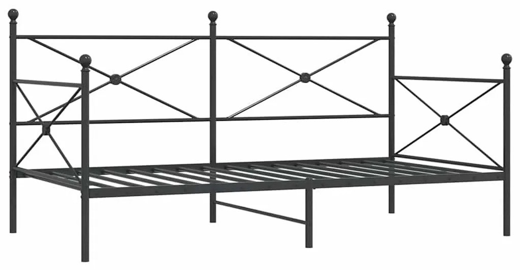 kanapéágy matrac nélkül fekete 107x203 cm acél