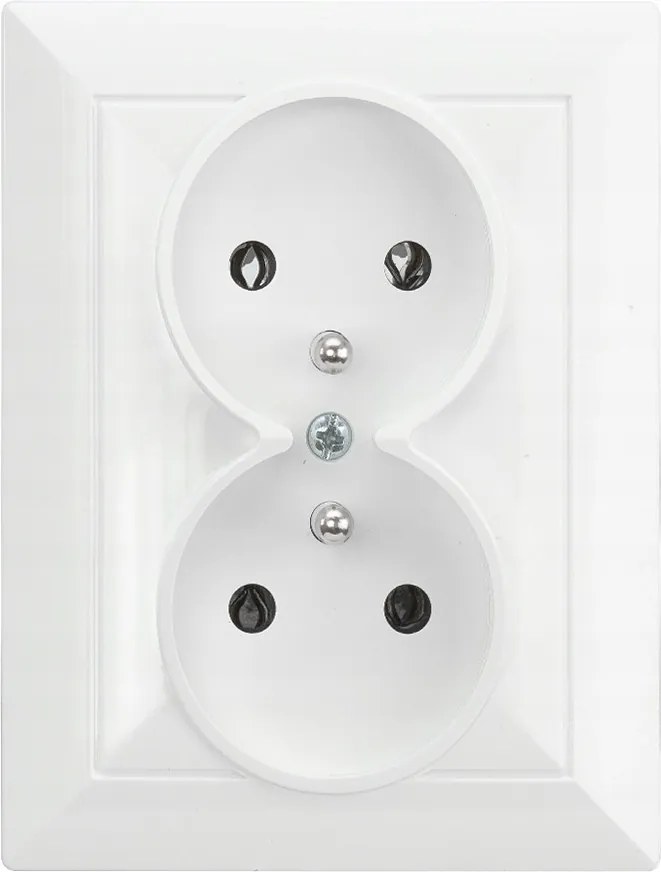 Dupla aljzat fehér Földelt aljzat Kontakt kerettel Gyöngy Abex