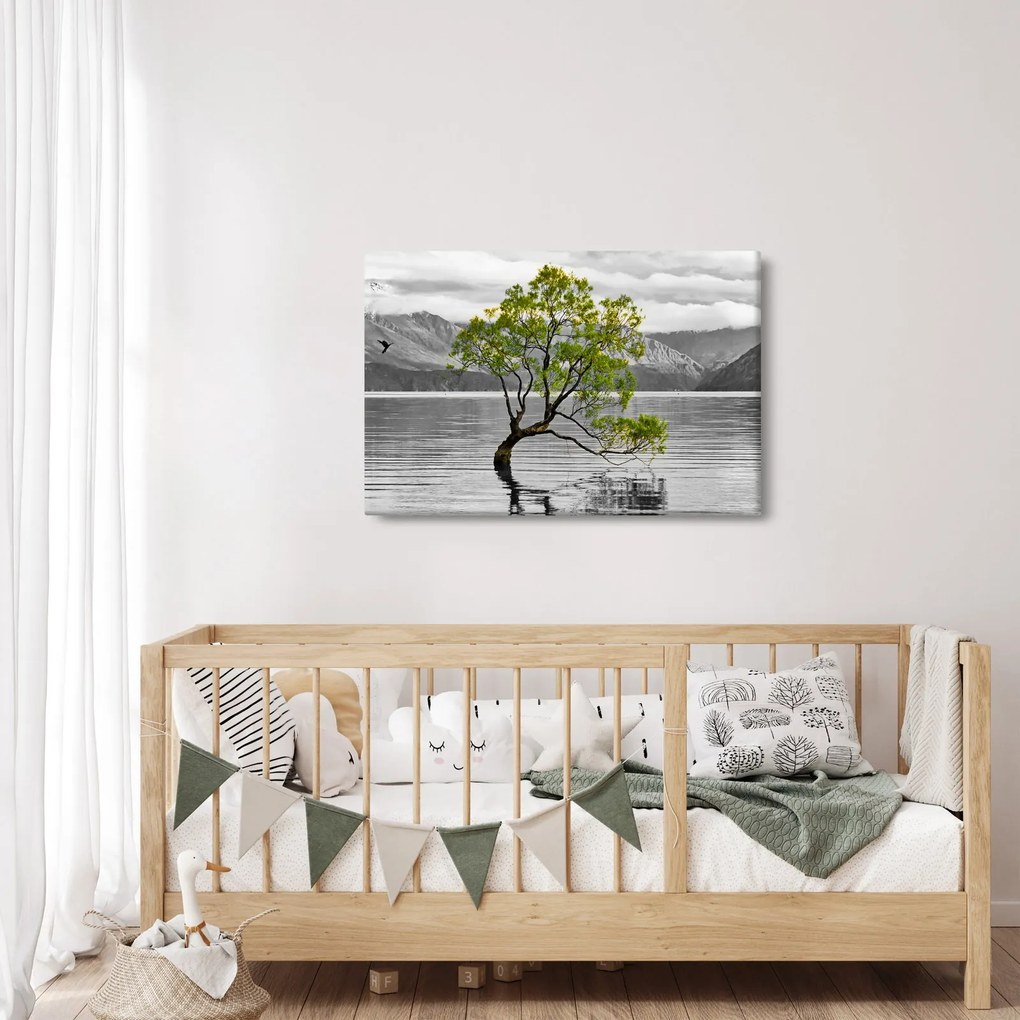 Fa képe a tó közepén (90x60 cm)