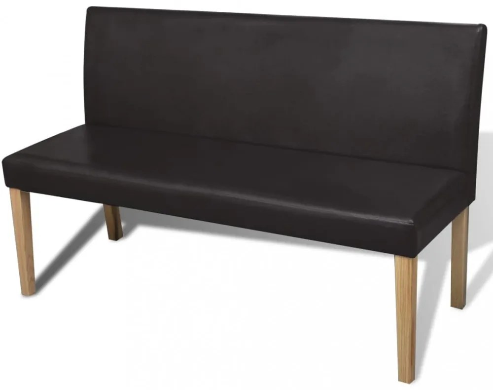 sötétbarna műbőr pad 139,5 cm