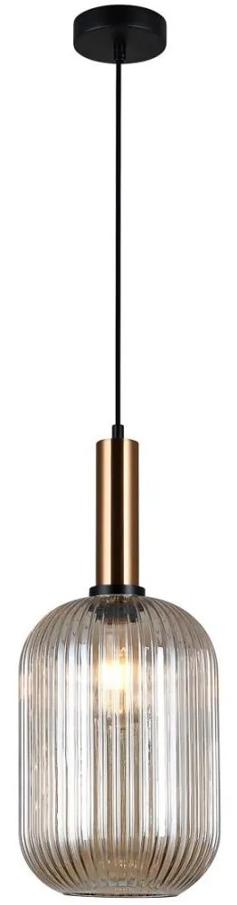 Italux ITALUX PND-5588-1L-BRO+AMB - Csillár zsinóron ANTIOLA 1xE27/40W/230V bronz IT0403