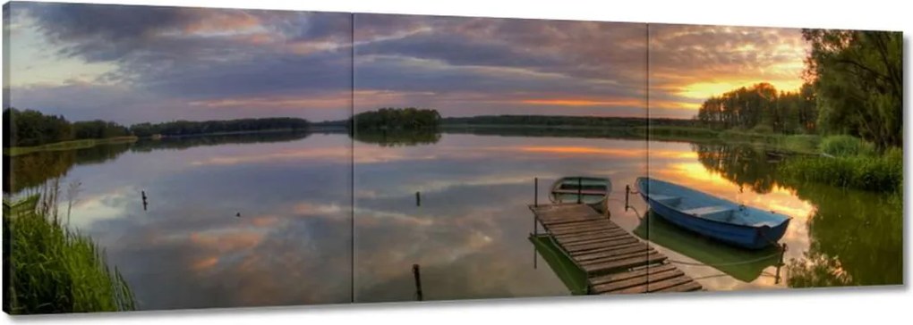 Vászonkép 60x20 Naplemente Wolsztyn