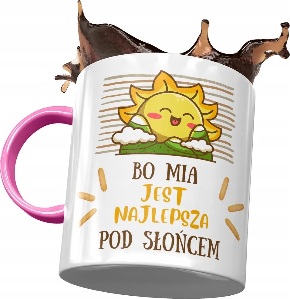 Rózsaszín Bögre Mia Feleség Barátnő Ajándék Nyomtatott Fotóval