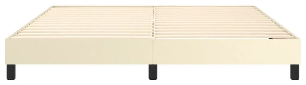 krémszínű műbőr rugós ágykeret 160x200 cm