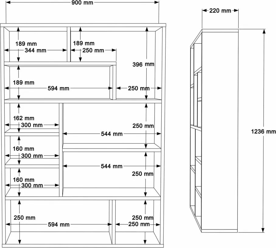 Könyvespolc, 90 cm – Kee1-Sw