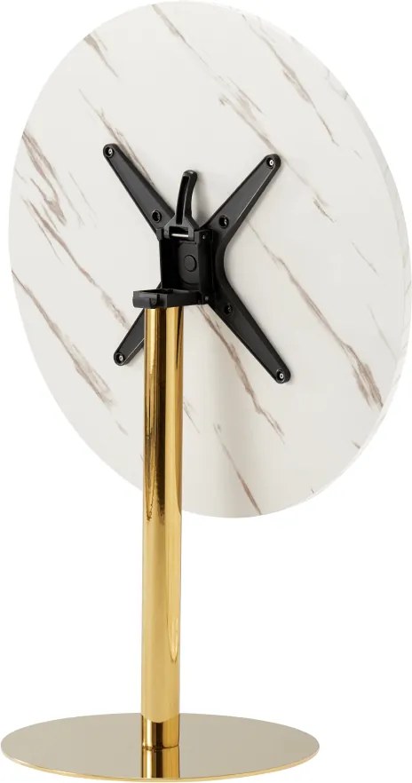 Étkezőasztal, világos márvány/gold króm - arany, átmérő 80 cm, LAMONT