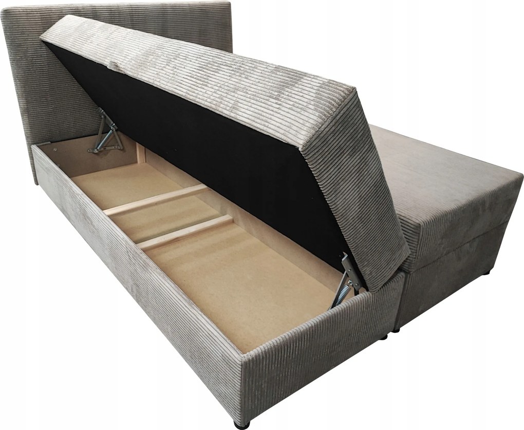 Cordia nagy kontinentális ágy 200x200 cm 2x bonell kordbársony tároló