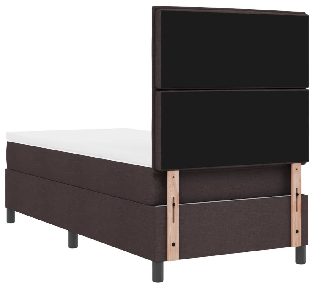 Box Spring Ágy Matresszel Sötétbarna 80x200 cm Szövet