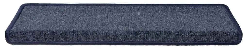 30 db sötétszürke és kék lépcsőszőnyeg, téglalap alakú széllel, 65 x 21 x 4 cm