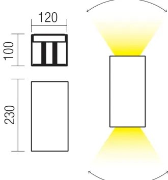 Redo 90554 - LED kültéri fali lámpa VARY 2xLED/10W/230V 3000K IP54 barna