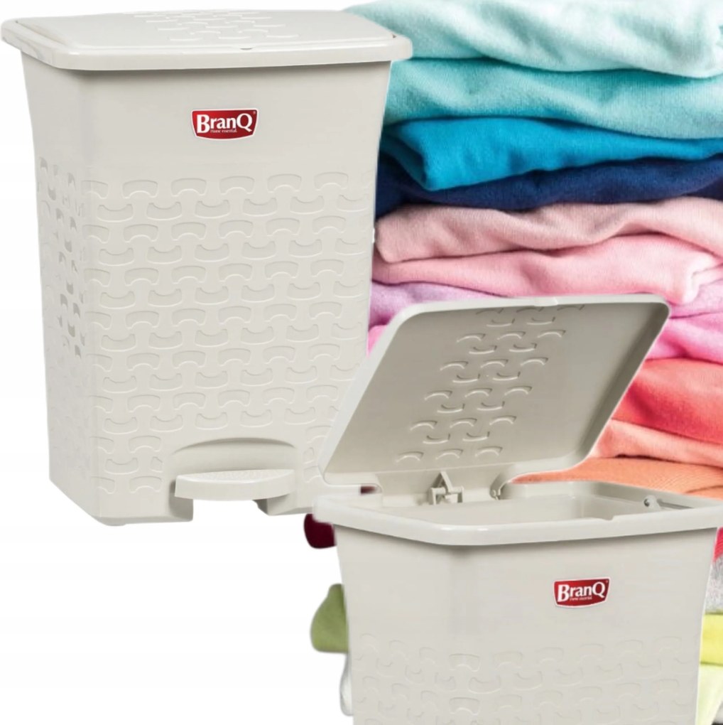 Szennyestartó Kosár Branq Cotton 10L Pedálos Fehér Fürdőszobai Kivehető Betét